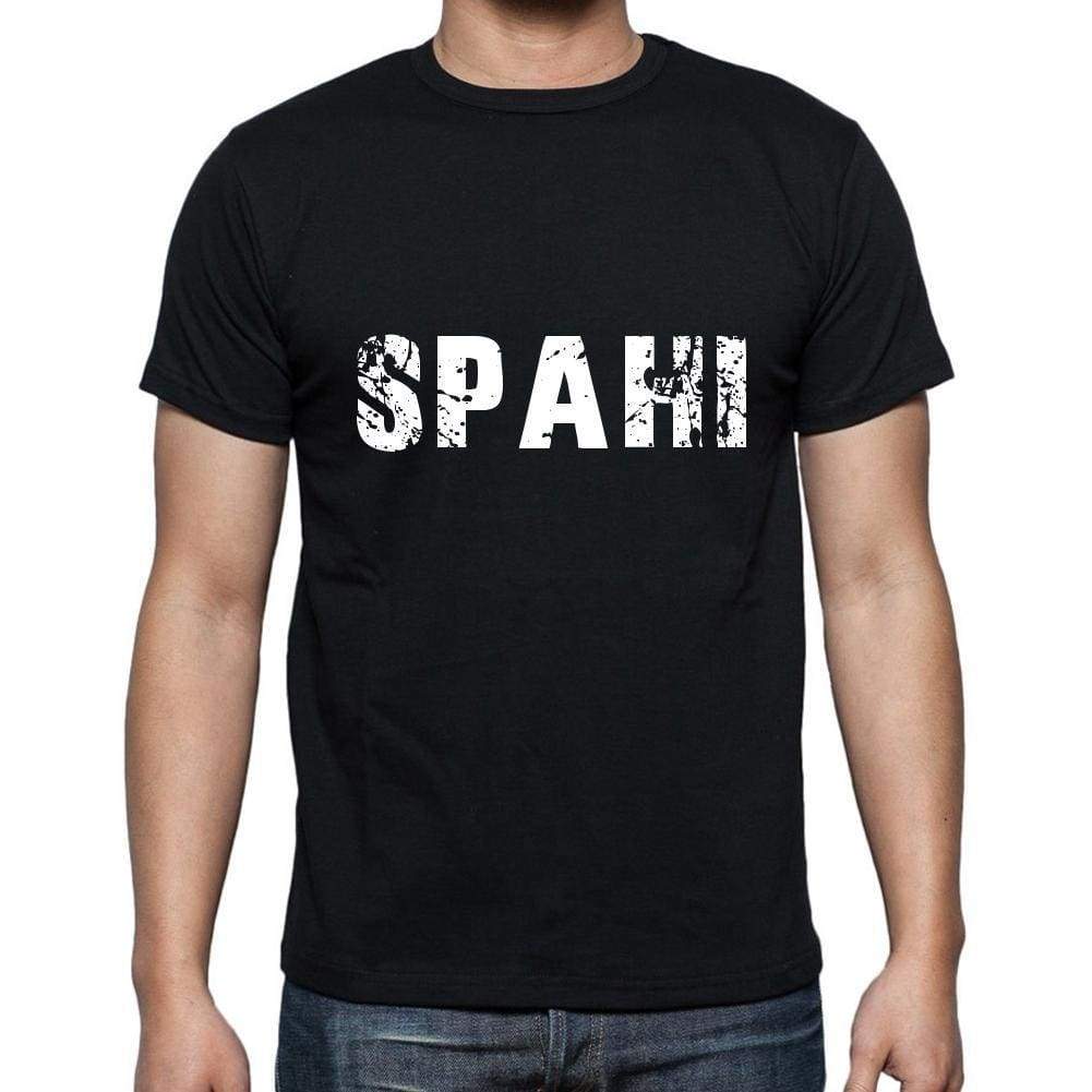 Spahi Mens Short Sleeve Round Neck T-Shirt 5 Letters Black Word 00006 - Casual