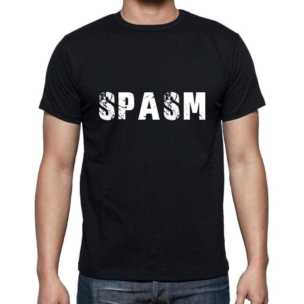 Spasm Mens Short Sleeve Round Neck T-Shirt 5 Letters Black Word 00006 - Casual