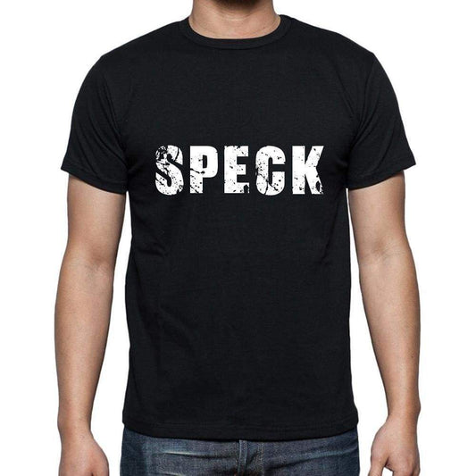 Speck Mens Short Sleeve Round Neck T-Shirt 5 Letters Black Word 00006 - Casual