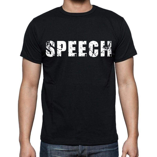 Speech Mens Short Sleeve Round Neck T-Shirt Black T-Shirt En