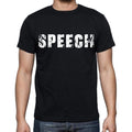 speech Men's Short Sleeve Round Neck T-shirt , Black T-shirt EN