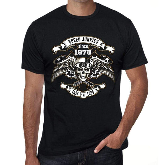 Speed Junkies Since 1978 Mens T-Shirt Black Birthday Gift 00462 - Black / Xs - Casual