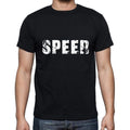 speer Herren Kurzarm-T-Shirt mit Rundhalsausschnitt, 5 Buchstaben Schwarz, Wort 00006