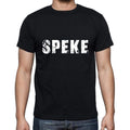 speke Men's Short Sleeve Round Neck T-shirt , 5 letters Black , word 00006