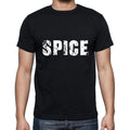 spice Men's Short Sleeve Round Neck T-shirt , 5 letters Black , word 00006