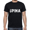 spina Men's Short Sleeve Round Neck T-shirt , 5 letters Black , word 00006