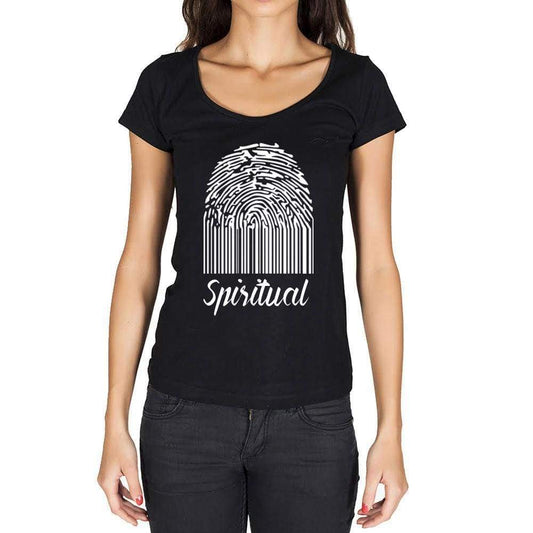 Spiritual Fingerprint Black Womens Short Sleeve Round Neck T-Shirt Gift T-Shirt 00305 - Black / Xs - Casual