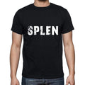 splen Men's Short Sleeve Round Neck T-shirt , 5 letters Black , word 00006
