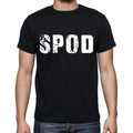 spod Herren Kurzarm-T-Shirt mit Rundhalsausschnitt, 4 Buchstaben Schwarz