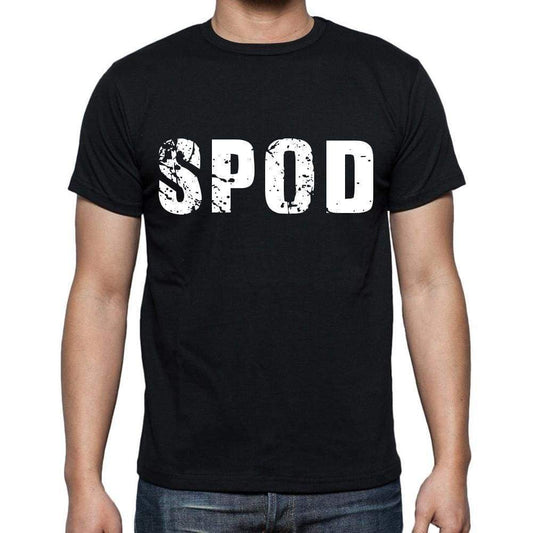 Spod Mens Short Sleeve Round Neck T-Shirt 4 Letters Black - Casual