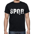 spqr Men's Short Sleeve Round Neck T-shirt , 4 letters Black