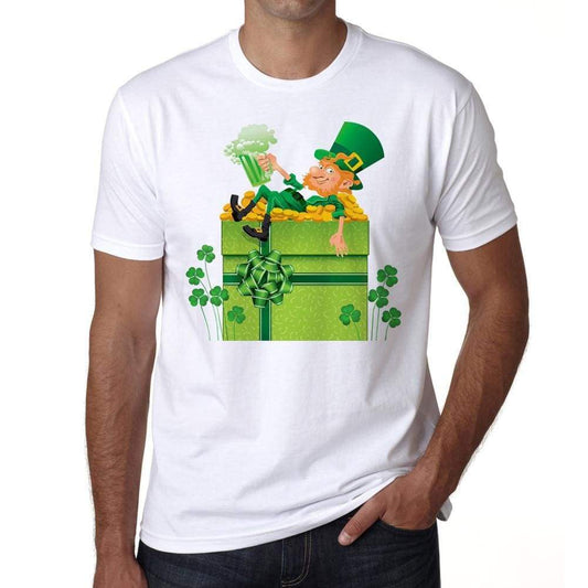 St Patricks Day With Shamrocks And Leprechaun T-Shirt For Men T Shirt Gift - T-Shirt