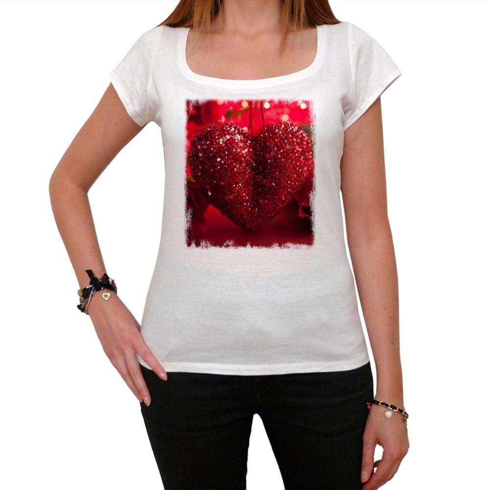 St Valentine Day Rose Love Heart Tshirt White Womens T-Shirt 00157