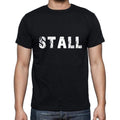 stall Men's Short Sleeve Round Neck T-shirt , 5 letters Black , word 00006