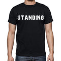 standing Men's Short Sleeve Round Neck T-shirt , Black T-shirt EN
