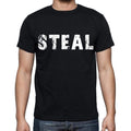 steal Men's Short Sleeve Round Neck T-shirt , Black T-shirt EN