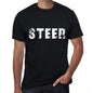 Steer Mens Retro T Shirt Black Birthday Gift 00553 - Black / Xs - Casual
