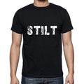 stilt Men's Short Sleeve Round Neck T-shirt , 5 letters Black , word 00006