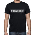 Stockbroker t shirt, mens t-shirt, occupation, S Size, Black, Cotton
