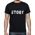 stogy Men's Short Sleeve Round Neck T-shirt , 5 letters Black , word 00006
