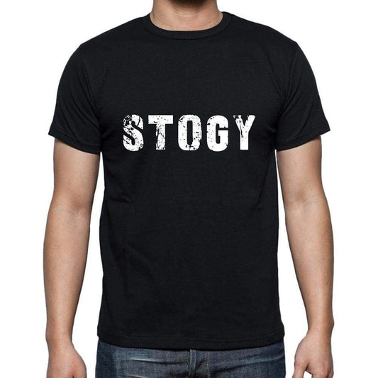 Stogy Mens Short Sleeve Round Neck T-Shirt 5 Letters Black Word 00006 - Casual