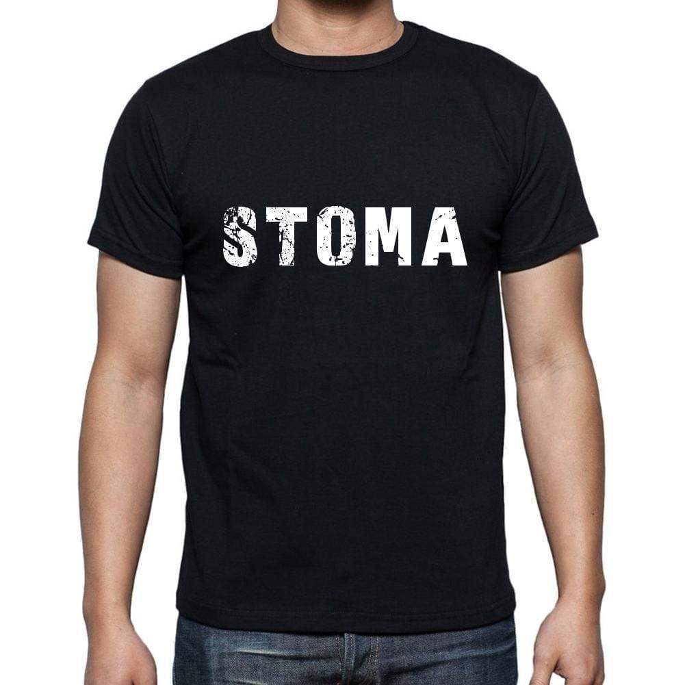 stoma Men's Short Sleeve Round Neck T-shirt , 5 letters Black , word 00006 - Ultrabasic