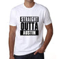 Straight Outta Austin Mens Short Sleeve Round Neck T-Shirt 00027 - White / S - Casual