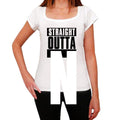 Straight Outta N, Women's Short Sleeve Round Neck T-shirt 00026
