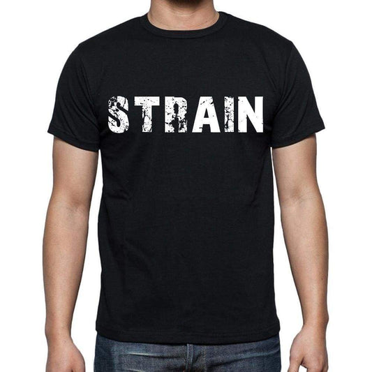 Strain White Letters Mens Short Sleeve Round Neck T-Shirt 00007