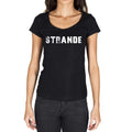 strande, German Cities Black, Women's Short Sleeve Round Neck T-shirt 00002