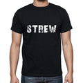 strew Men's Short Sleeve Round Neck T-shirt , 5 letters Black , word 00006