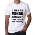 STUDENT, What Happened, White, Men's Short Sleeve Round Neck T-shirt 00316