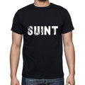 suint Men's Short Sleeve Round Neck T-shirt , 5 letters Black , word 00006