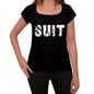 Suit Womens T Shirt Black Birthday Gift 00547 - Black / Xs - Casual