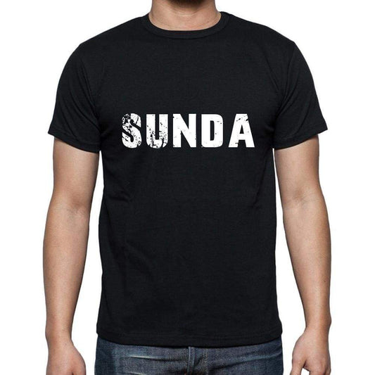Sunda Mens Short Sleeve Round Neck T-Shirt 5 Letters Black Word 00006 - Casual