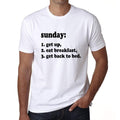 Sunday To Do List, Weißes T-Shirt für Herren, 100 % Baumwolle 00200