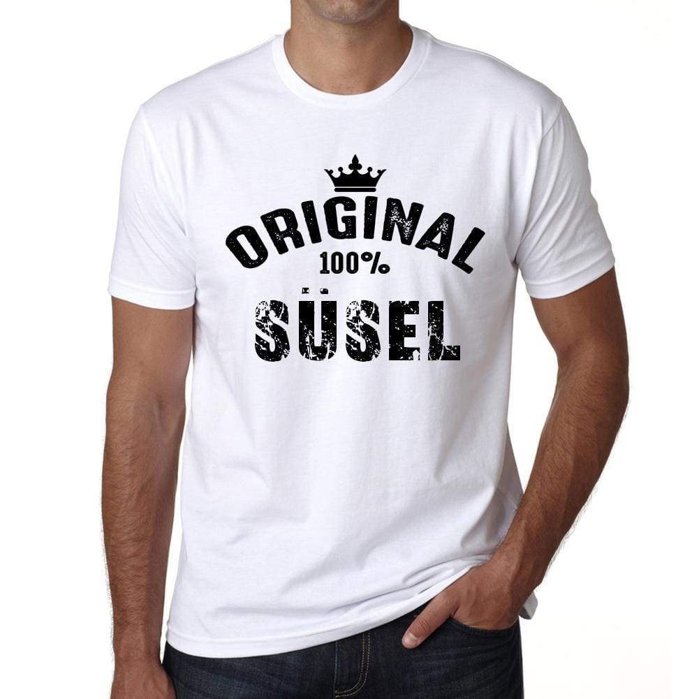 Süsel 100% German City White Mens Short Sleeve Round Neck T-Shirt 00001 - Casual