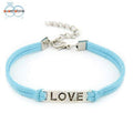 SUSENSTONE 1PC Braided Adjustable Leather Popular Bracelet Women Men Love Handmade Alloy Rope Charm Jewelry Weave Bracelet Gift