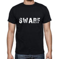 swarf Men's Short Sleeve Round Neck T-shirt , 5 letters Black , word 00006