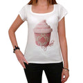 Sweet Pink Sugar Jumbo Cupcake, Women's Short Sleeve Scoop Neck Tee 00152