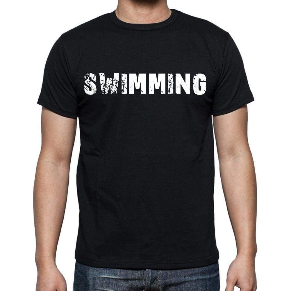 Swimming Mens Short Sleeve Round Neck T-Shirt - Casual