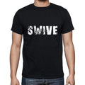 swive Men's Short Sleeve Round Neck T-shirt , 5 letters Black , word 00006