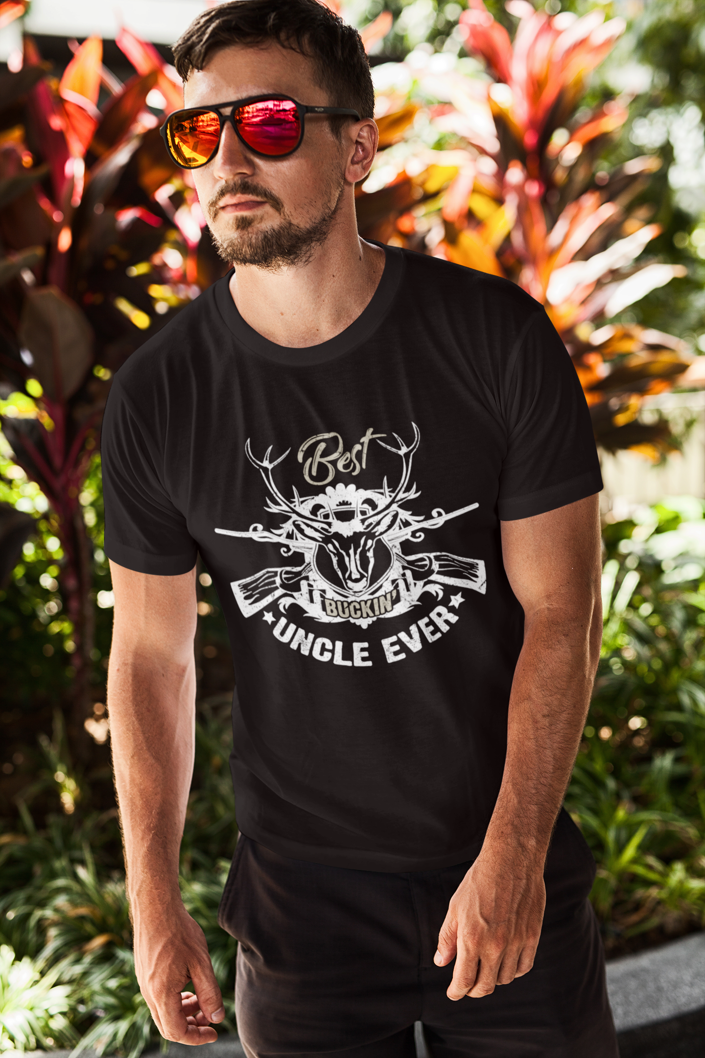 ULTRABASIC Men's T-Shirt Best Buckin Uncle Ever - Deer Hunter Tee Shirt