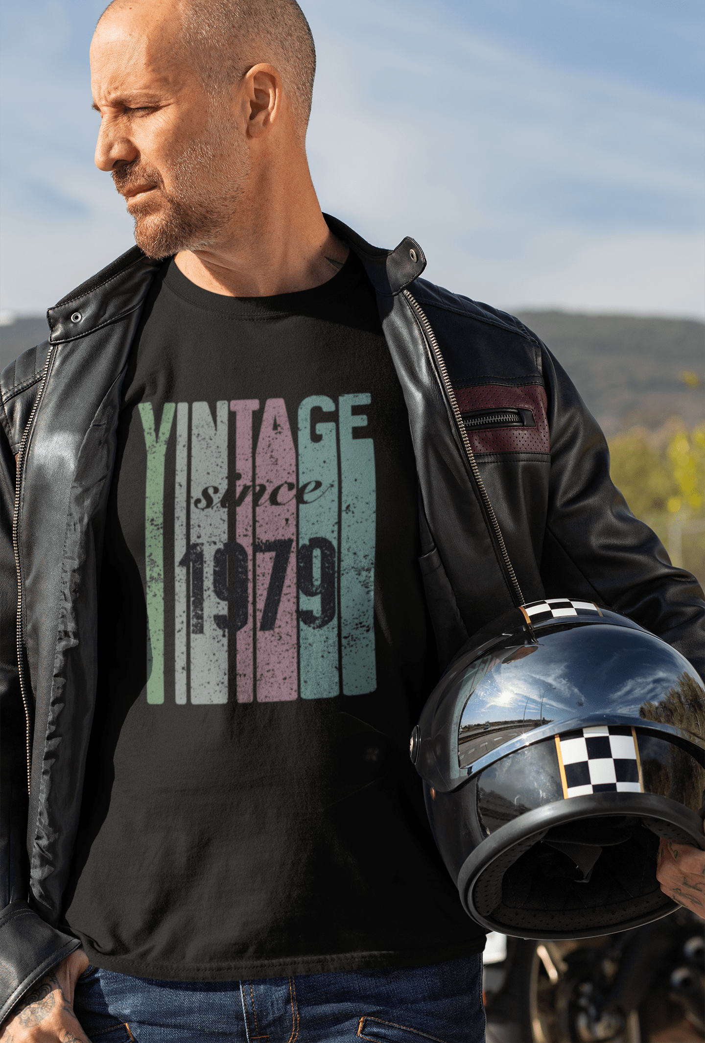 1979, Vintage Depuis 1979 T-shirt <span>Homme</span> <span>Noir</span> <span>Cadeau</span> <span>d'anniversaire</span> 00502