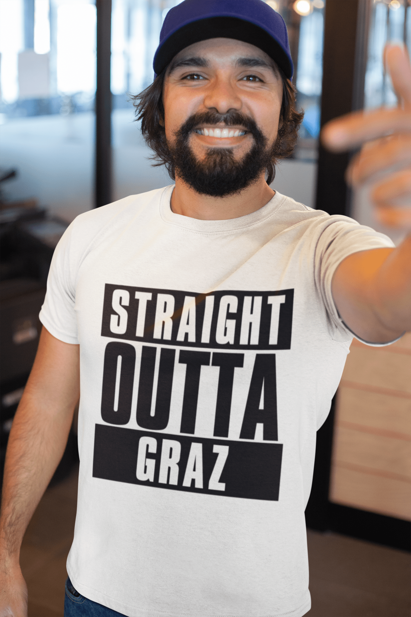 Straight Outta Graz, Men's Short Sleeve Round Neck T-shirt 00027