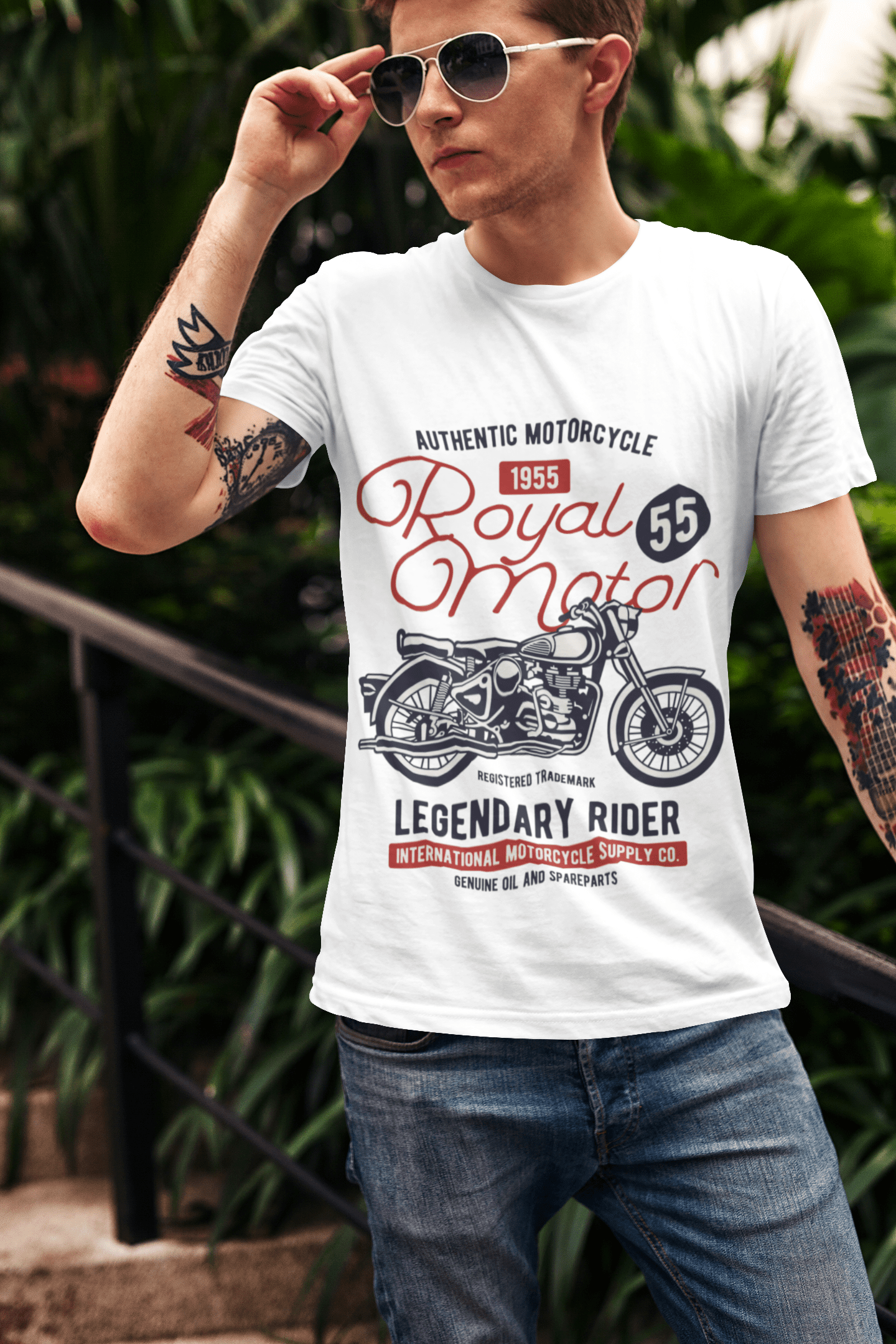 ULTRABASIC Herren T-Shirt Royal Motor Since 1955 – Legendary Rider Motorrad T-Shirt
