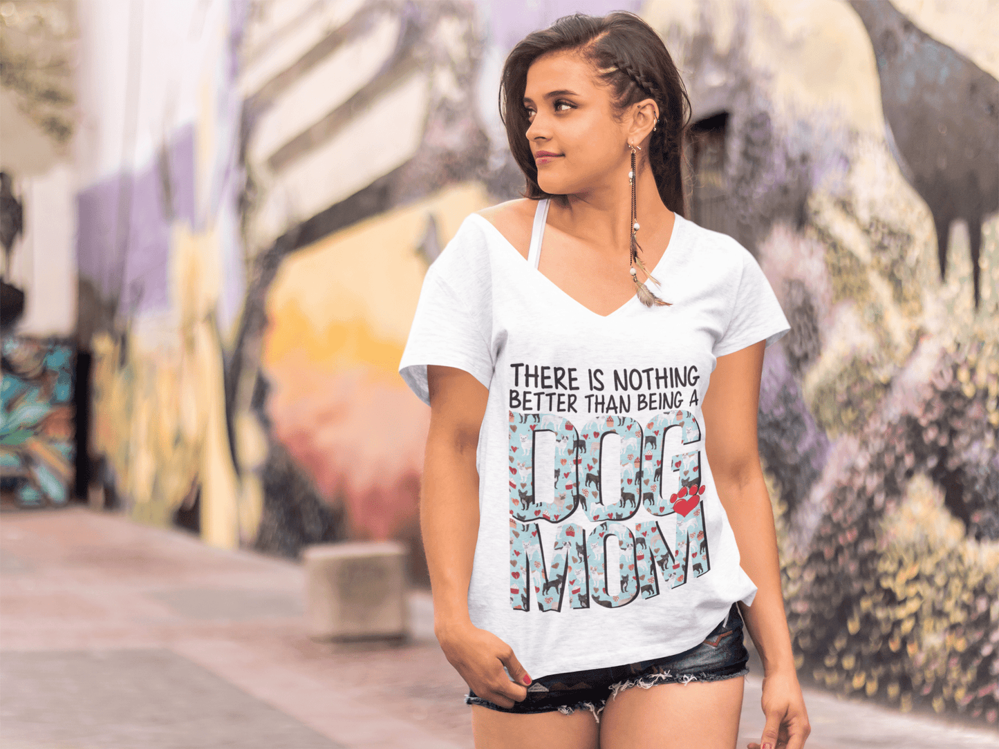 ULTRABASIC Women's T-Shirt There is Nothing Better Than Being Dog Mom - Cute Dog Paws