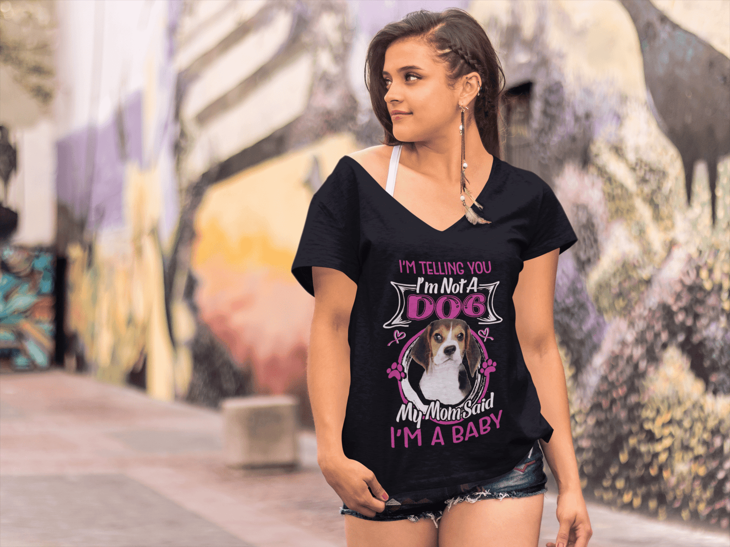 ULTRABASIC Women's T-Shirt I'm Telling You I'm Not a Beagle - My Mom Said I'm a Baby - Cute Puppy Dog Lover Tee Shirt