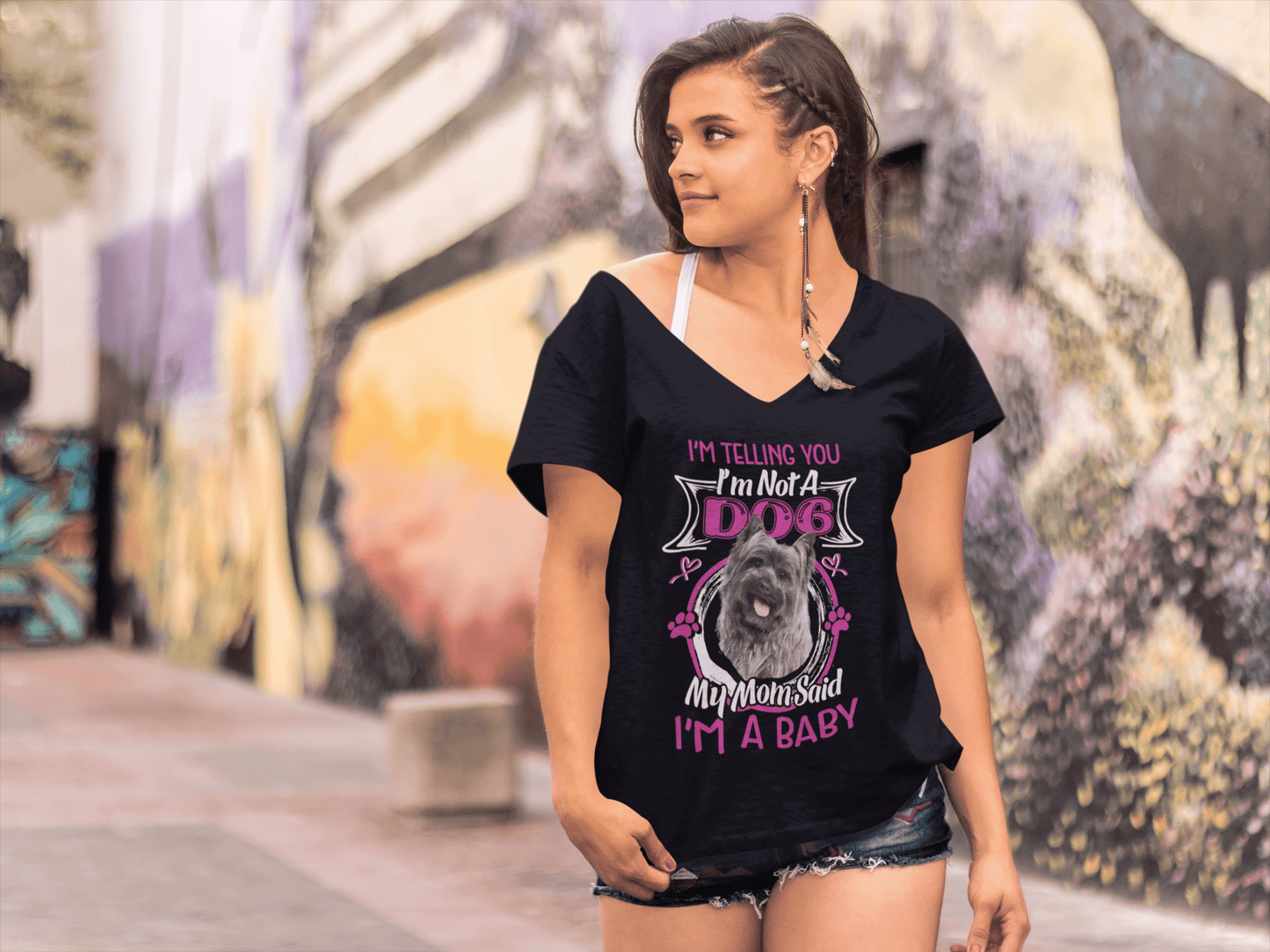 ULTRABASIC Damen-T-Shirt „I'm Telling You I'm Not a Cairn Terrier – My Mom Said I'm a Baby“ – Süßes Hündchenliebhaber-T-Shirt