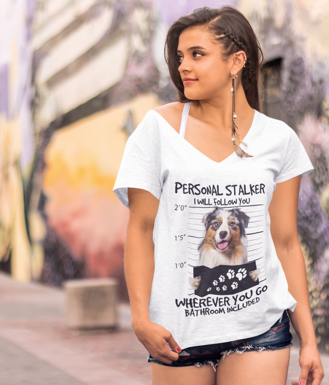 tub kant Rodet ULTRABASIC Women's T-Shirt Australian Shepherd Personal Stalker - I Will  Follow You Wherever You Go - Funny Dog Tee Shirt | affordable organic t- shirts beautiful designs